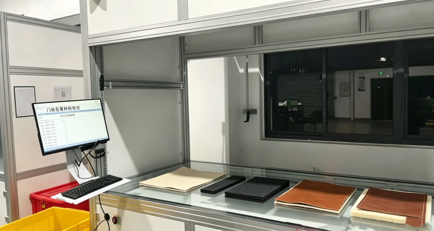 牛仔裁片检测实拍：面料与皮革类材料